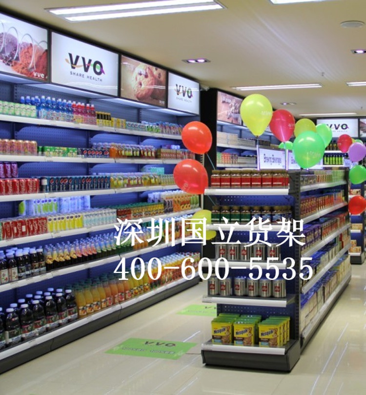 带灯箱超市单面货架