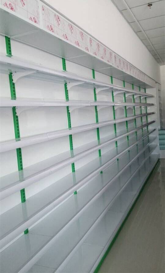 绿色立柱药店单面架