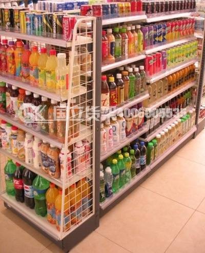 超市便利店饮料双面货架